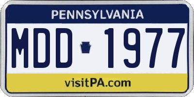 PA license plate MDD1977