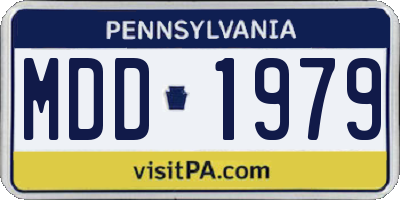 PA license plate MDD1979