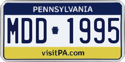 PA license plate MDD1995