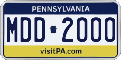 PA license plate MDD2000