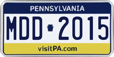 PA license plate MDD2015
