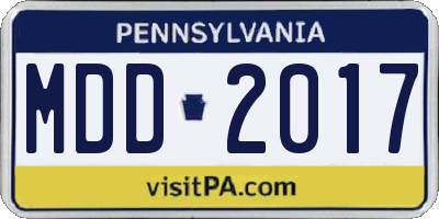 PA license plate MDD2017