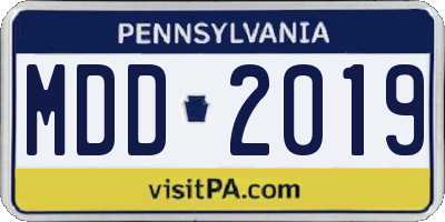 PA license plate MDD2019