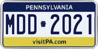 PA license plate MDD2021