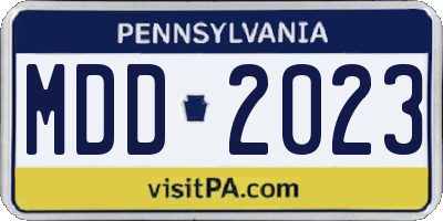 PA license plate MDD2023