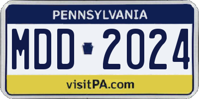 PA license plate MDD2024