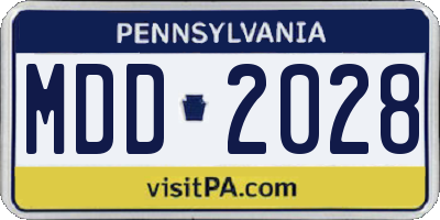 PA license plate MDD2028