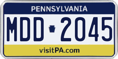 PA license plate MDD2045