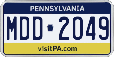 PA license plate MDD2049