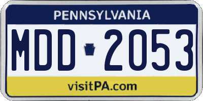 PA license plate MDD2053