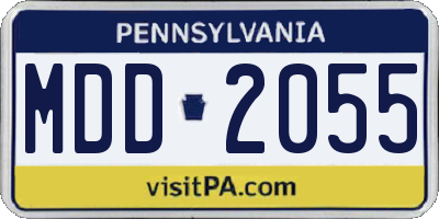 PA license plate MDD2055