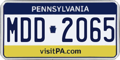 PA license plate MDD2065