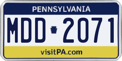 PA license plate MDD2071