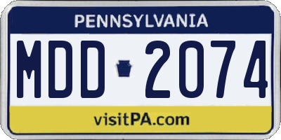 PA license plate MDD2074