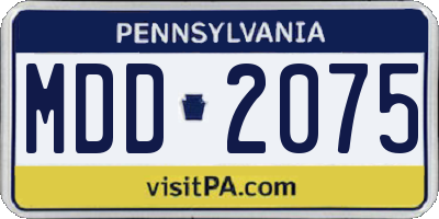 PA license plate MDD2075