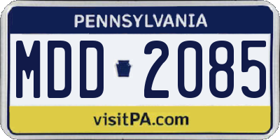 PA license plate MDD2085