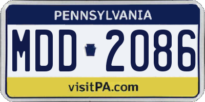 PA license plate MDD2086