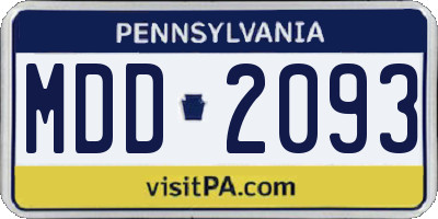 PA license plate MDD2093