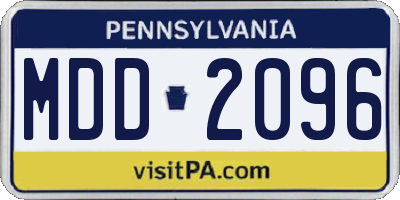PA license plate MDD2096