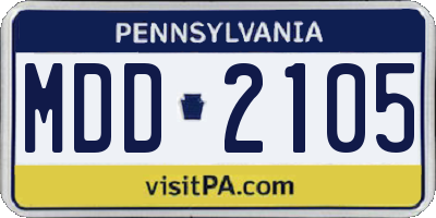 PA license plate MDD2105