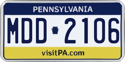 PA license plate MDD2106