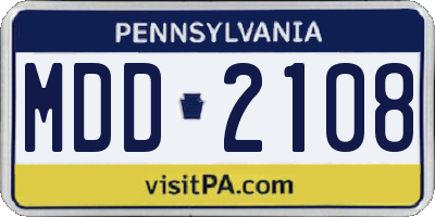 PA license plate MDD2108