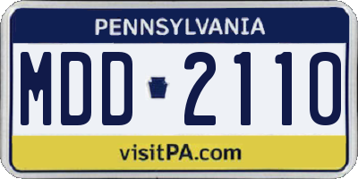 PA license plate MDD2110