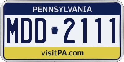 PA license plate MDD2111
