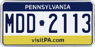 PA license plate MDD2113
