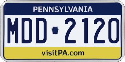 PA license plate MDD2120