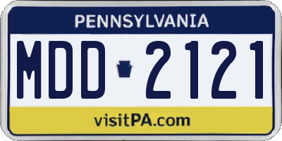 PA license plate MDD2121