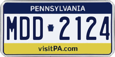 PA license plate MDD2124