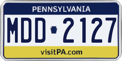 PA license plate MDD2127