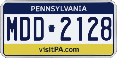 PA license plate MDD2128