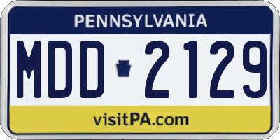 PA license plate MDD2129