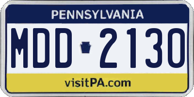 PA license plate MDD2130