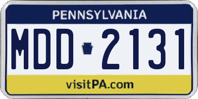 PA license plate MDD2131