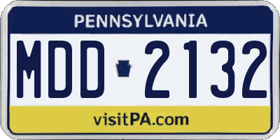 PA license plate MDD2132