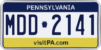 PA license plate MDD2141