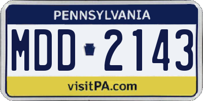 PA license plate MDD2143