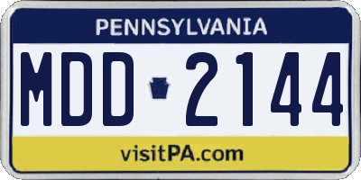 PA license plate MDD2144