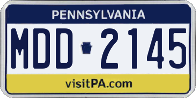 PA license plate MDD2145