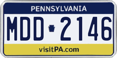 PA license plate MDD2146