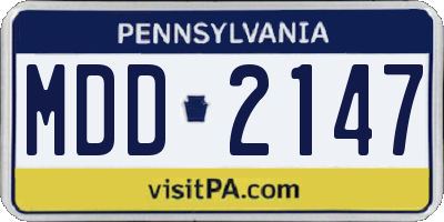 PA license plate MDD2147