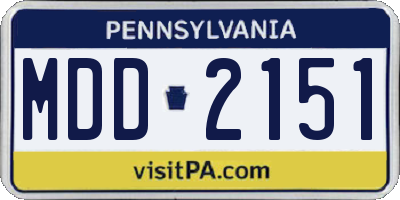 PA license plate MDD2151