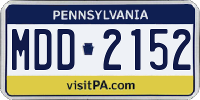 PA license plate MDD2152