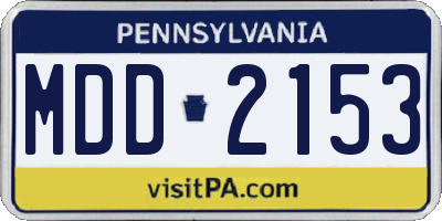 PA license plate MDD2153