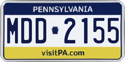 PA license plate MDD2155