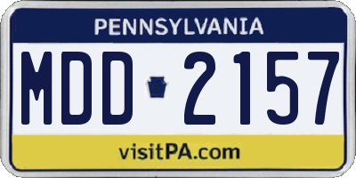 PA license plate MDD2157