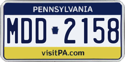 PA license plate MDD2158